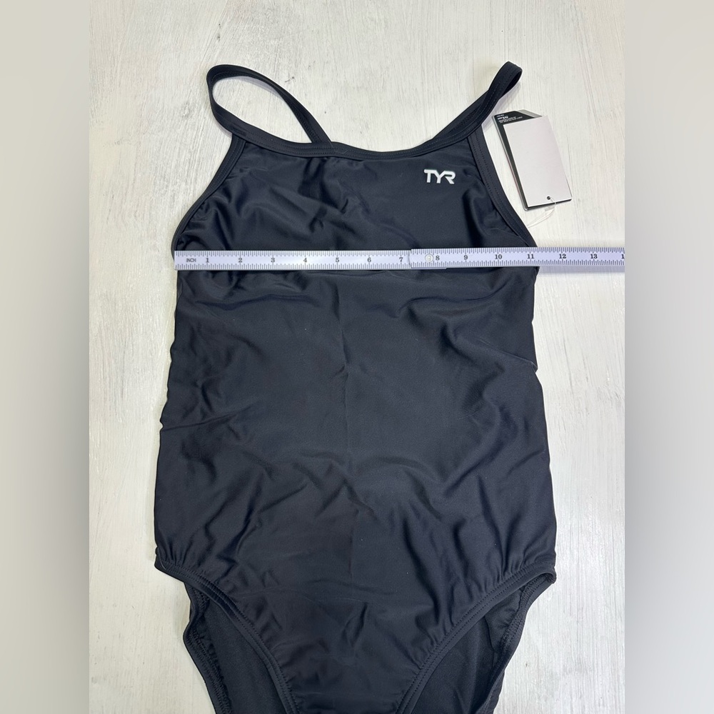 TYR Solid Diamondfit Black One Piece Swimsuit Size 34 NWT Chlorine Resist - Picture 3 of 10